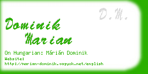dominik marian business card