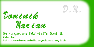 dominik marian business card